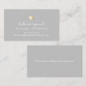 Élégant Carte de visite Gris Pour Massagreur (Devant / Derrière)