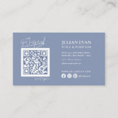Élégant Carte de visite Holographique Bleu (Dos)