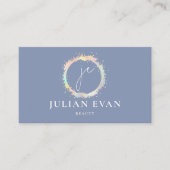 Élégant Carte de visite Holographique Bleu (Devant)