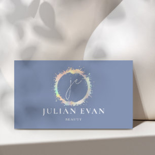 Élégant Carte de visite Holographique Bleu