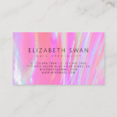 Élégant Carte de visite Holographique Pastel Rose  (Dos)