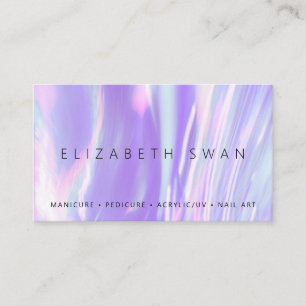 Élégant Carte de visite Holographique Purple Pas