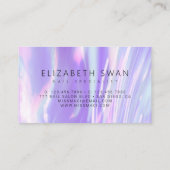 Élégant Carte de visite Holographique Purple Paste (Dos)