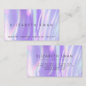 Élégant Carte de visite Holographique Purple Paste (Devant / Derrière)