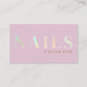 Élégant Carte de visite holographique rose (Devant)