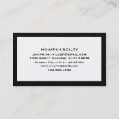 Élégant Carte de visite immobilier (Dos)
