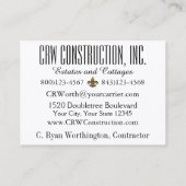 Elégant Carte de visite immobilier / Construction (Dos)