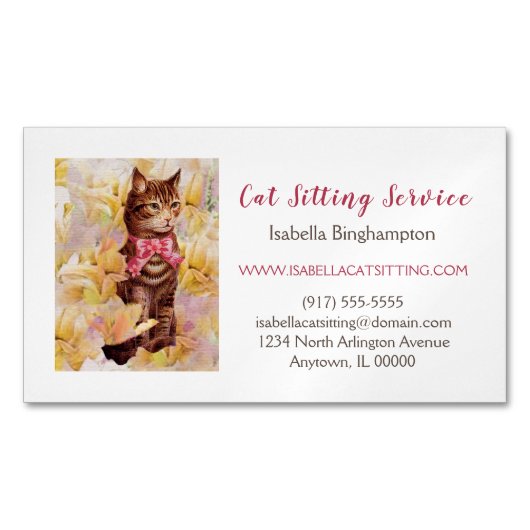 Élégant Carte de visite magnétique assis sur le ch (devant)