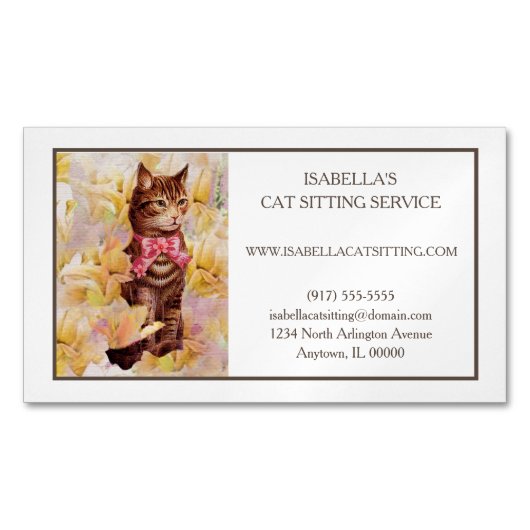 Élégant Carte de visite magnétique pour chats (devant)