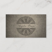 Elégant Carte de visite Mandala avec texture de pi (Devant)