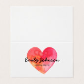 Elégant carte de visite moderne aquarelle (Extérieur déplié)