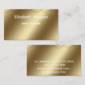 Élégant carte de visite moderne doré (Devant / Derrière)