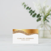 Élégant Carte de visite moderne Faux Gold Standard (Debout devant)