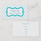 Élégant Carte de visite Motif Aqua (Devant / Derrière)