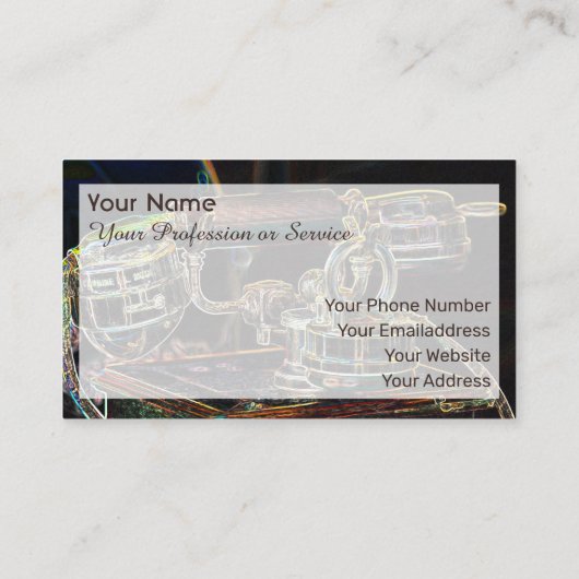 Élégant Carte de visite néo-pop-art rétro-téléphon (Dos)