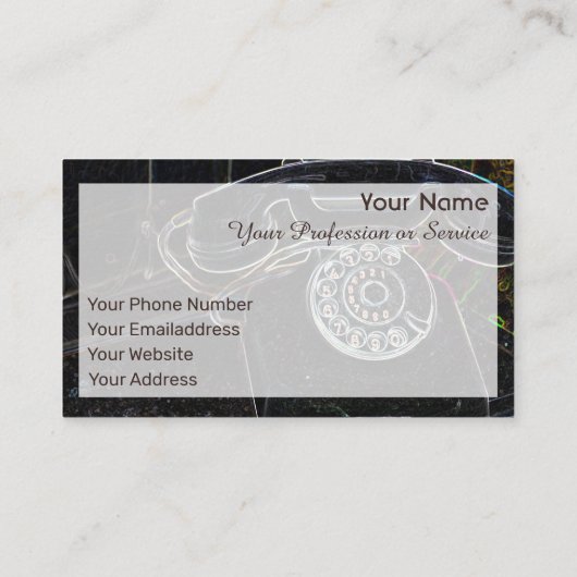 Élégant Carte de visite néo-pop-art rétro-téléphon (Dos)