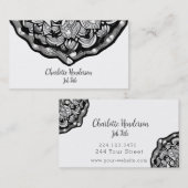 Élégant Carte de visite noir et blanc (Devant / Derrière)