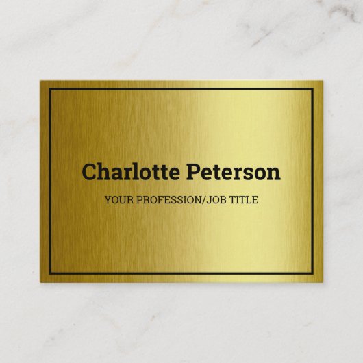 Élégant Carte de visite noir et or (Devant)