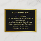 Élégant Carte de visite noir et or (Dos)