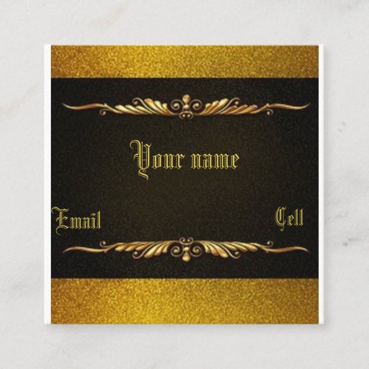 Élégant Carte de visite noir et or (Devant)