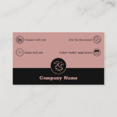 Élégant Carte de visite noir et rose professionnel (Dos)