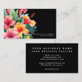 Élégant Carte de visite noir tropical moderne (Devant / Derrière)