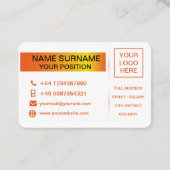 Élégant carte de visite orange (Dos)