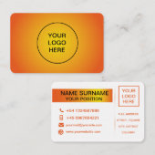 Élégant carte de visite orange (Devant / Derrière)