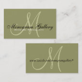 Élégant Carte de visite personnalisable Monogram G (Devant / Derrière)