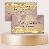 Élégant Carte de visite personnalisé en marbre ros