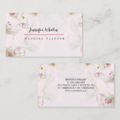 Élégant Carte de visite personnalisé orchidée rose (Devant / Derrière)