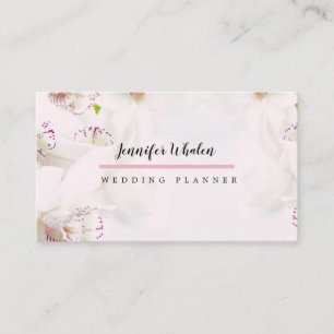 Élégant Carte de visite personnalisé orchidée rose