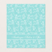 Élégant Carte de visite plié bleu et blanc orange (Extérieur déplié)