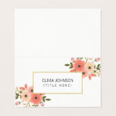 Élégant Carte de visite plié Floral (Extérieur déplié)