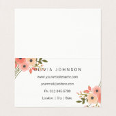 Élégant Carte de visite plié Floral (Intérieur déplié)