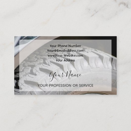 Elégant carte de visite pour les experts des roues (Dos)