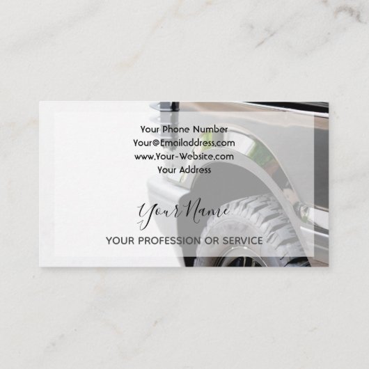 Elégant carte de visite pour les experts des roues (Dos)