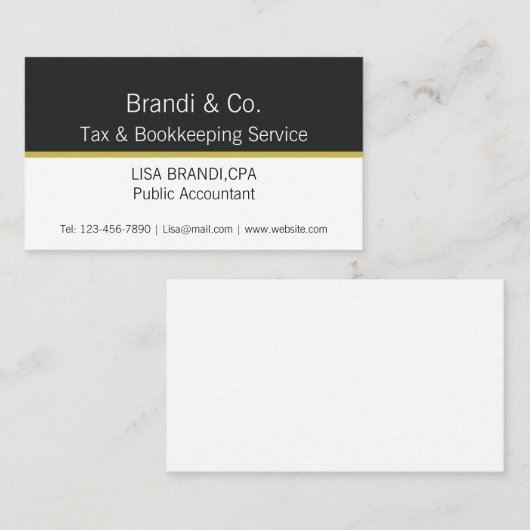 Élégant Carte de visite professionnel à deux tons (Devant / Derrière)