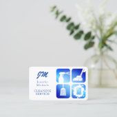 Élégant carte de visite professionnel bleu (Debout devant)