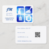 Élégant carte de visite professionnel bleu (Devant / Derrière)