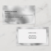 Élégant Carte de visite professionnel en argent mé (Devant / Derrière)