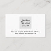 Élégant Carte de Visite Professionnelle Script Gri (Dos)