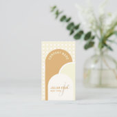 Élégant Carte de visite rétro jaune En vichy (Debout devant)