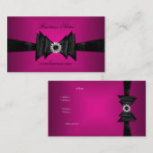 Élégant Carte de visite Riche rose Diamant Noir (Devant / Derrière)