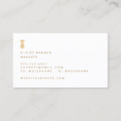 Élégant Carte de visite rose ananas or (Dos)