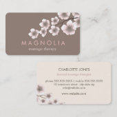 Élégant Carte de visite rose chic zen en fleurs (Devant / Derrière)