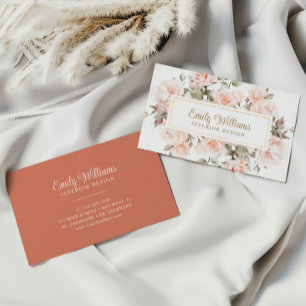 Élégant Carte de visite Rose Fleurs