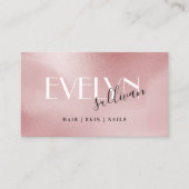 élégant carte de visite rose rose (Devant)