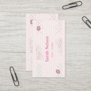Élégant Carte de visite rose sucré de luxe