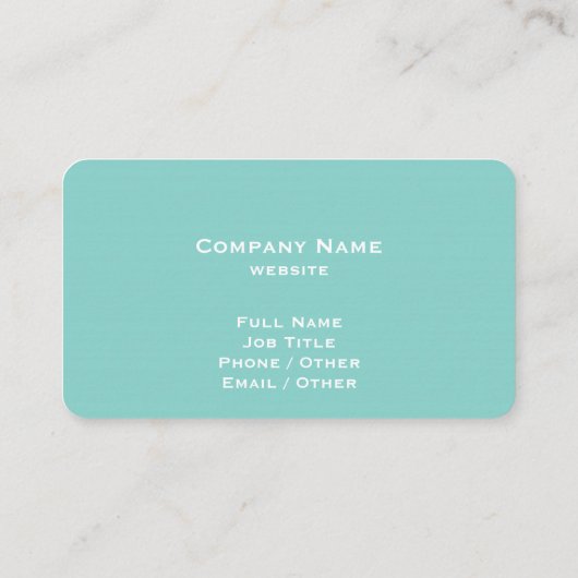 Élégant Carte de visite Rose Turquoise (Dos)